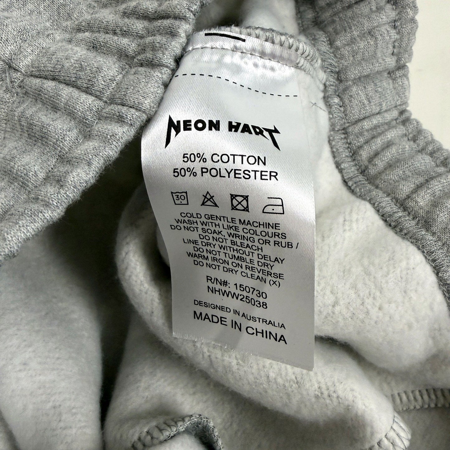 Neon Hart Womens Fleece Flared Joggers Gray Drawstring Pockets Size Small NEW