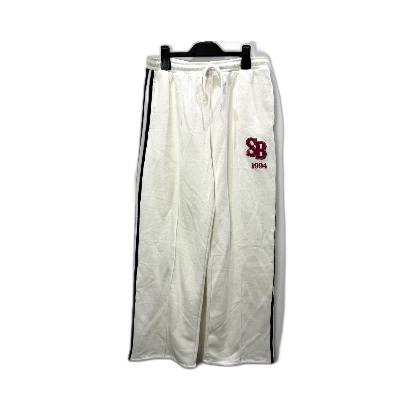 Subtitled Womens Wide Legged Fleece Joggers White Casual Lounge Pants Size M NEW