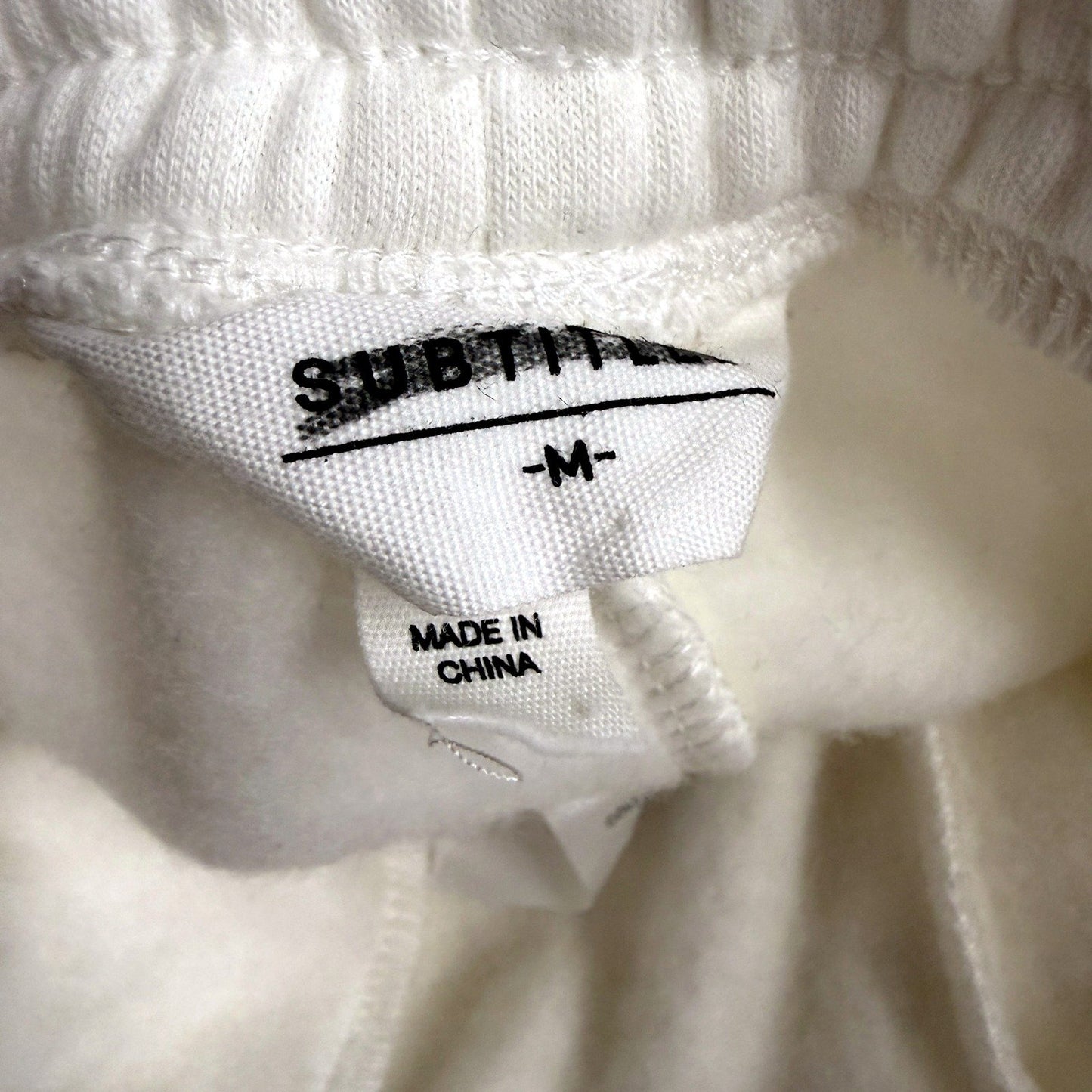 Subtitled Womens Wide Legged Fleece Joggers White Casual Lounge Pants Size M NEW