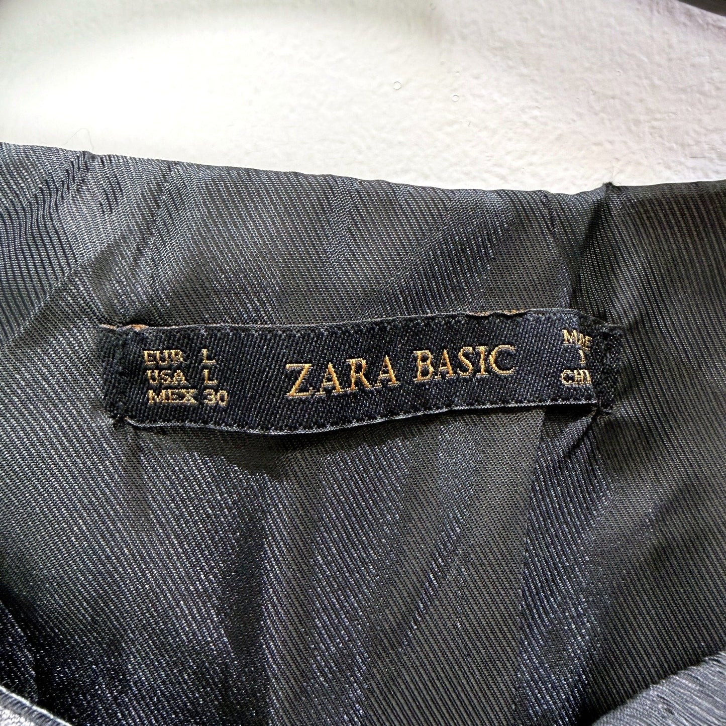 Zara Basic Womens Gray Casual Pullover Dress with Short Sleeves, Size L