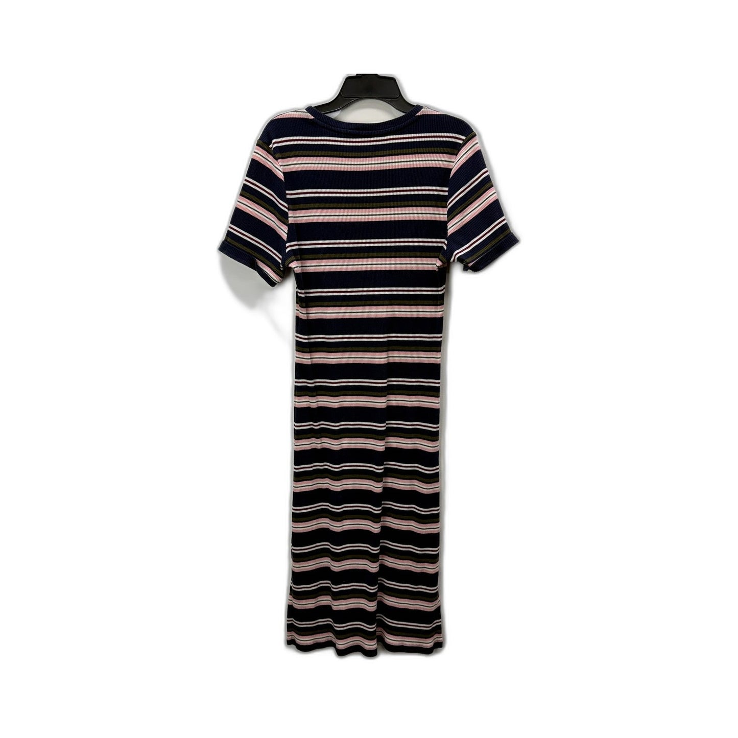 Emerson Womens Striped Knit T-Shirt Dress Multi Color Olive Size L