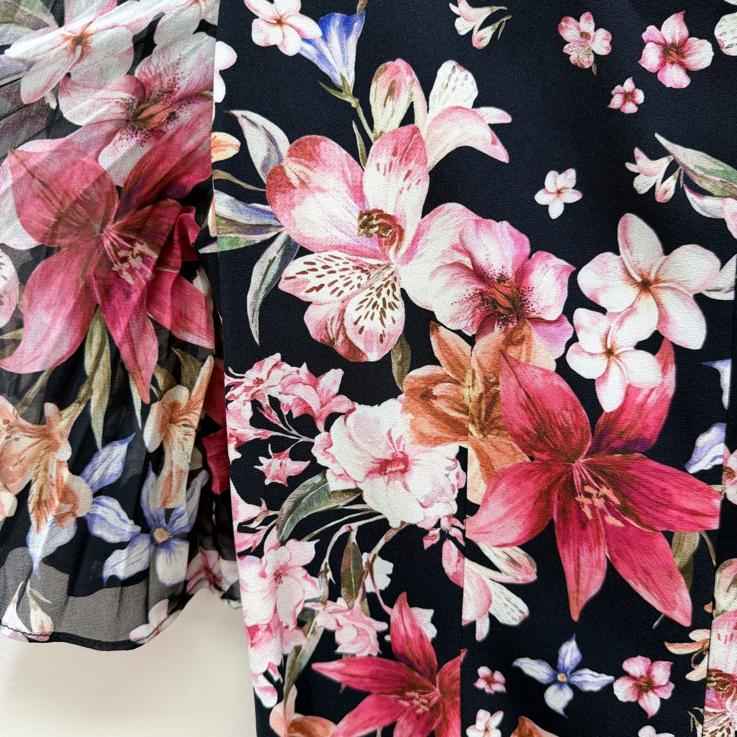 Review Womens Floral Print Bell Sleeve Dress Casual Feminine Multi Color NEW