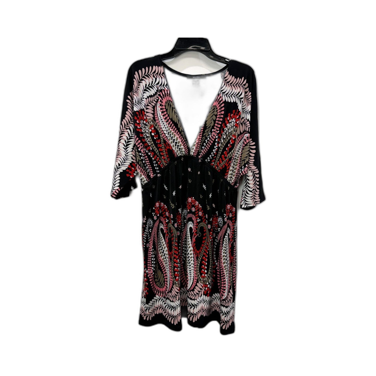 Majora Womens Patterned Midi Dress Floral Paisley Print Multi Color Size M