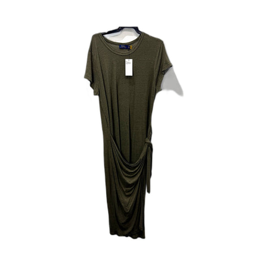 Polo Ralph Lauren Womens Pullover Dress Olive Green Casual Knot Waist Size NEW