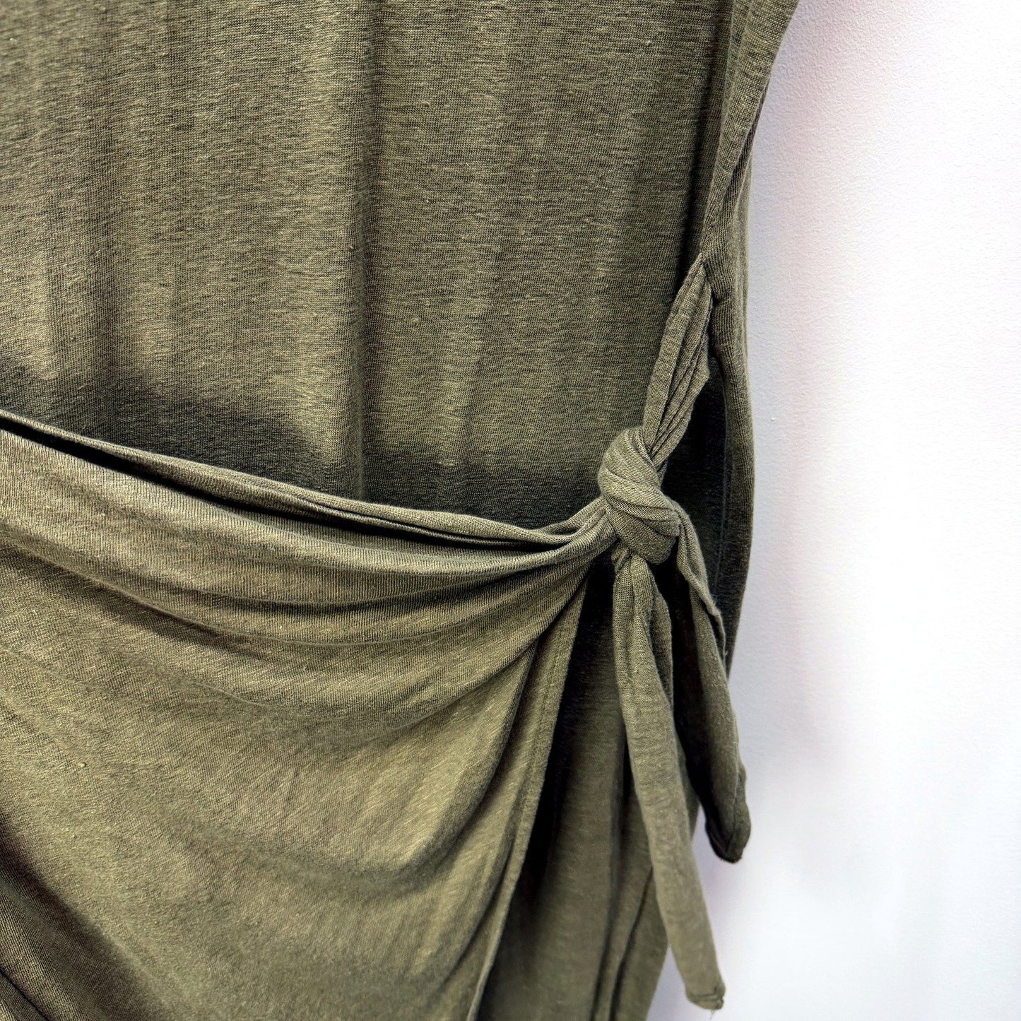 Polo Ralph Lauren Womens Pullover Dress Olive Green Casual Knot Waist Size NEW