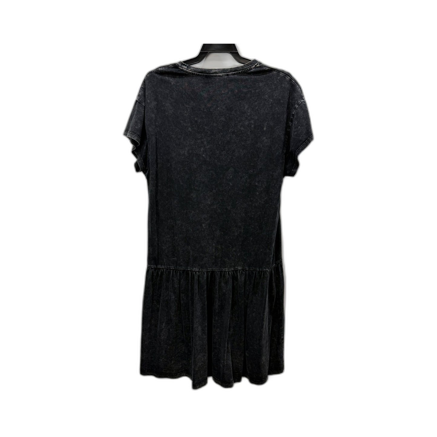 Decjuba Womens Pullover Midi Dress Ruffled Hem Cotton Drak Gray Marl Size S