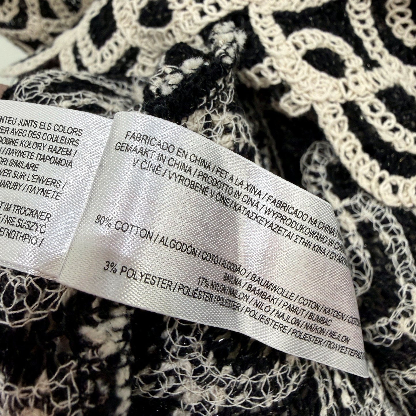 Primark Womens Lace Dress - Sleeveless, Black and Cream, Size L