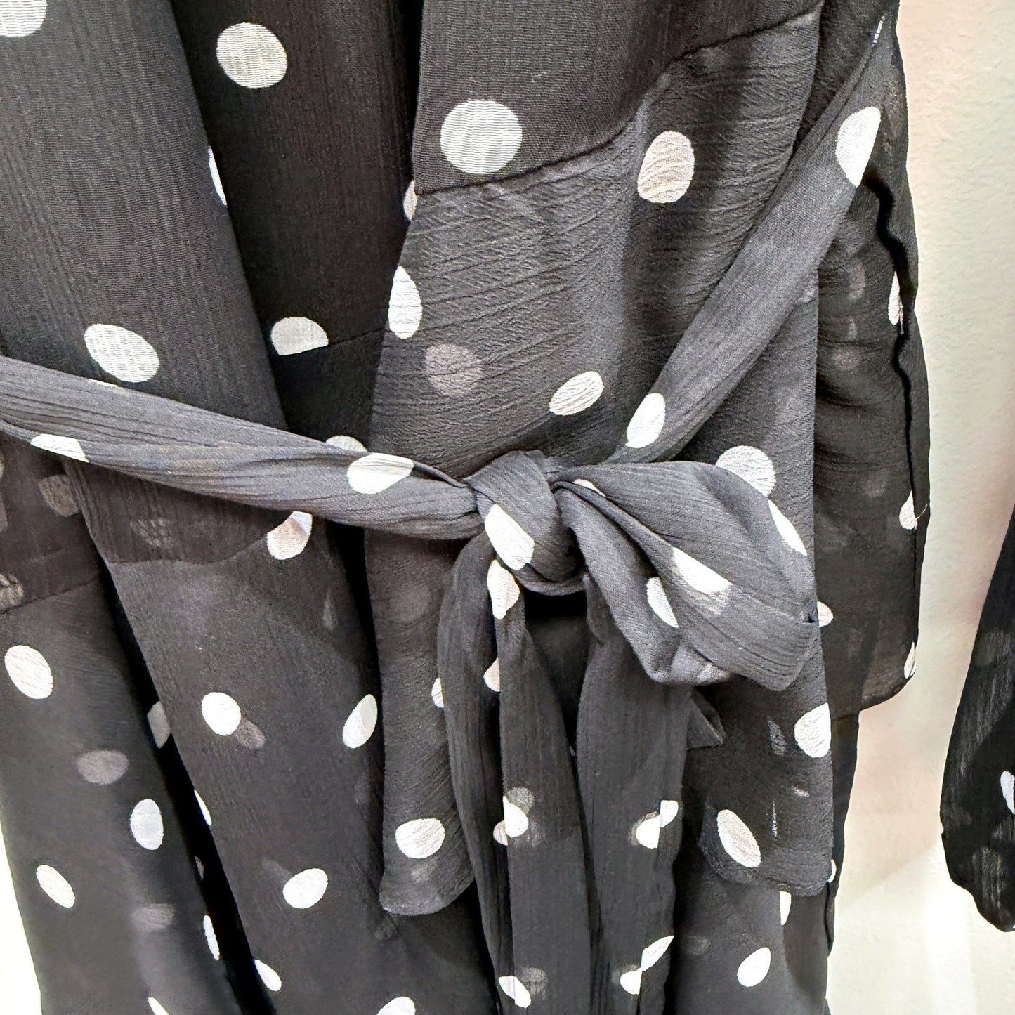 Portmans Womens Polka Dot Midi Dress Black and White Casual Feminine Size 12 NEW