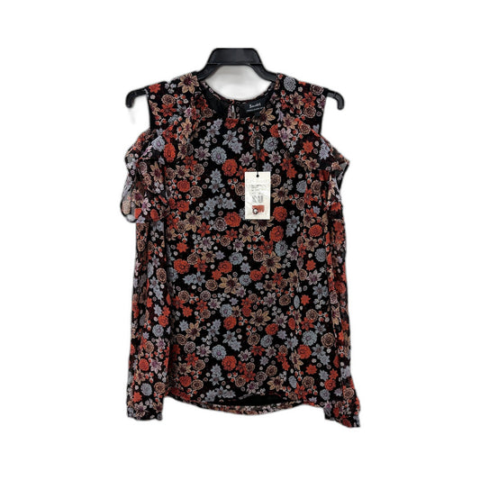 Bardot Womens Floral Ruffle Sleeve Cold Shoulder Twiggy Top Size 6 NEW