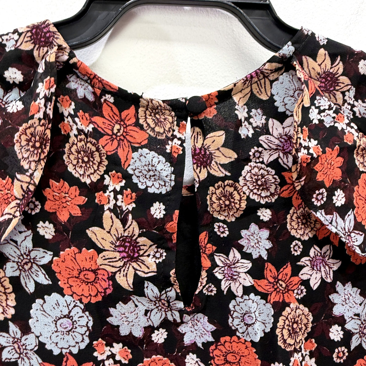 Bardot Womens Floral Ruffle Sleeve Cold Shoulder Twiggy Top Size 6 NEW