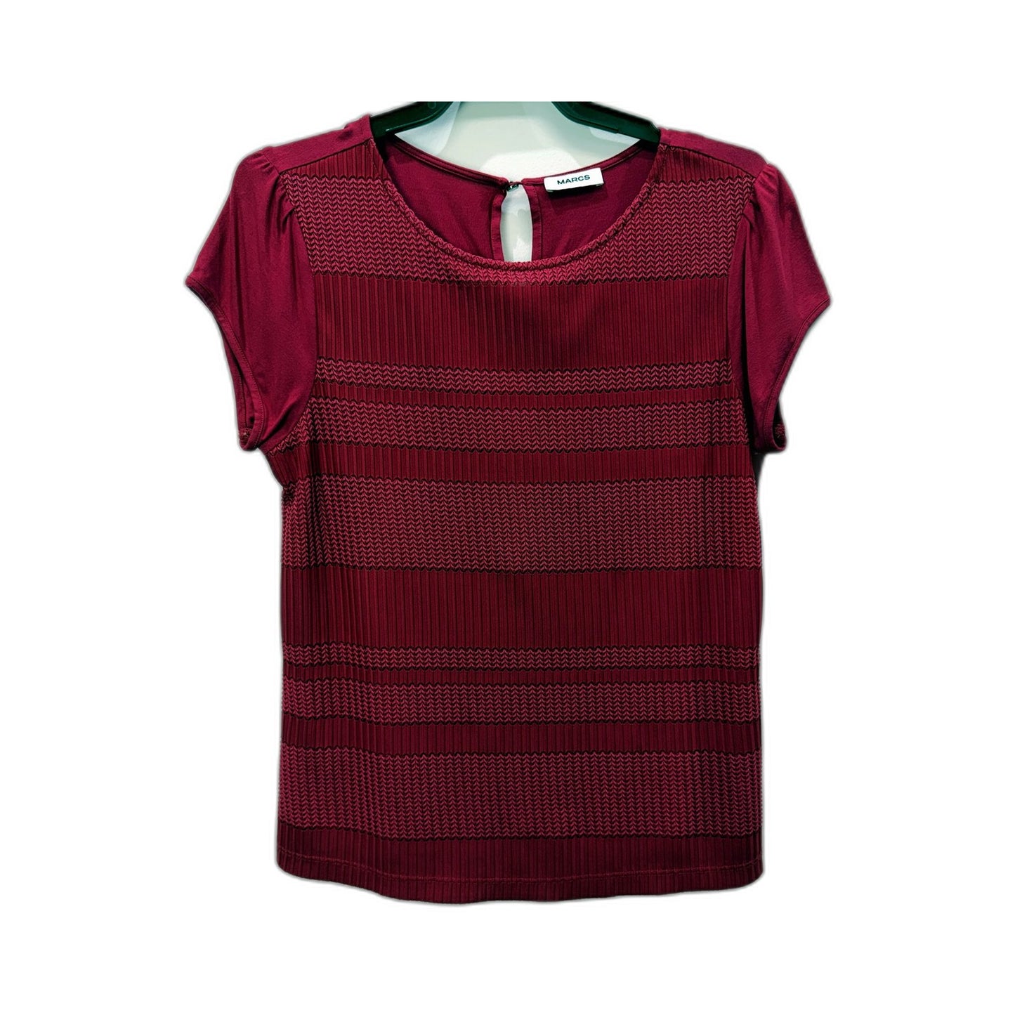 Marcs Womens Pleated Ruched Pullover Blouse in Pink, Medium Size