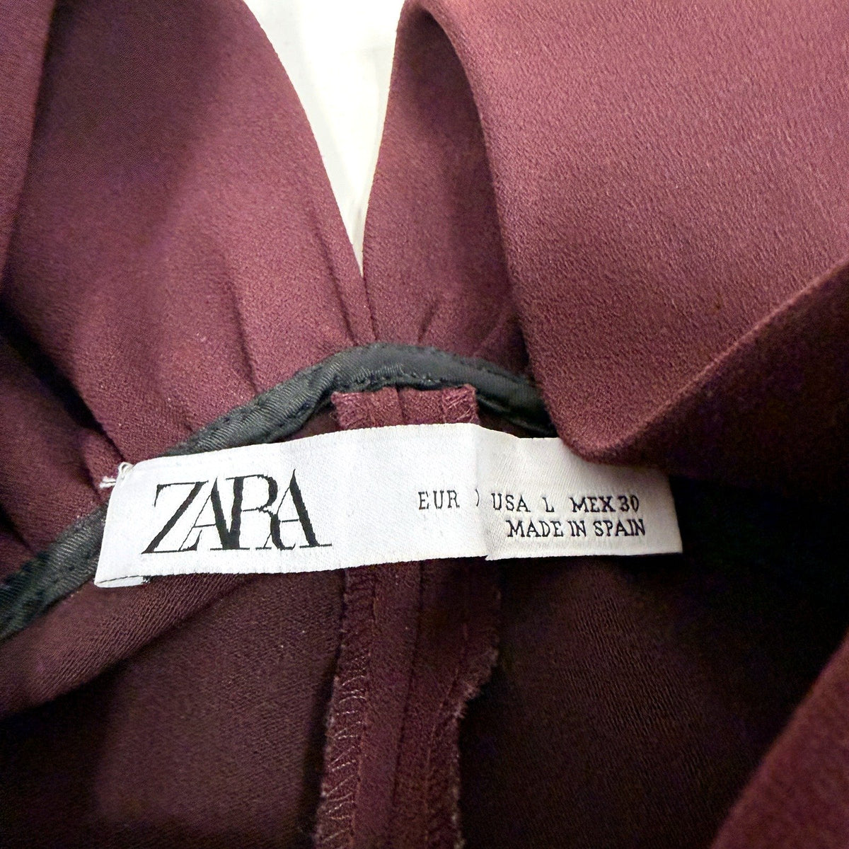 Zara Womens Formal Tank Top with Knot Detail in Burgundy, Size L