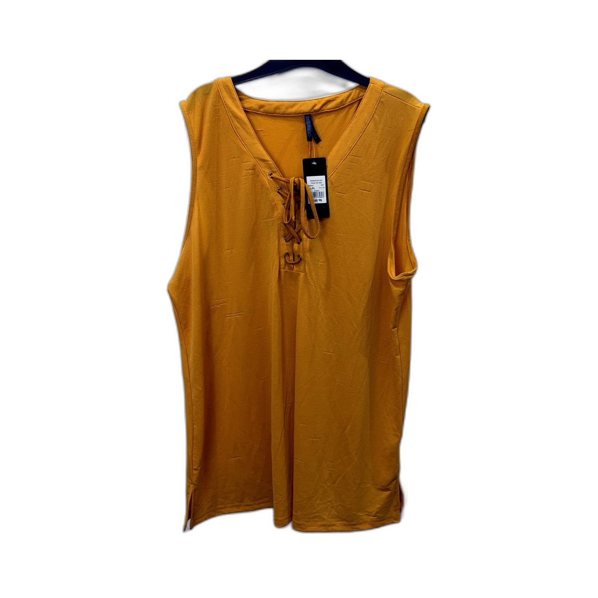 Crossroads Womens Oversized Mustard Yellow Tank Blouse in XL Size NEW