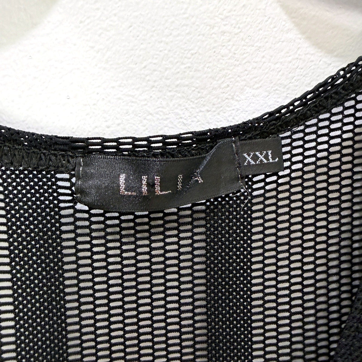 Lillia Womens Mesh Tank Top, Black Sleeveless Cotton Elastane XXL NEW