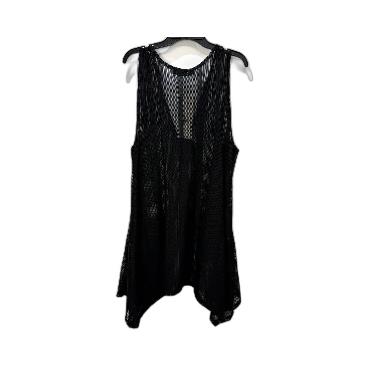 Lilia Womens Mesh Tank Top - Sleeveless, Loose Fit, Black, Size M NEW
