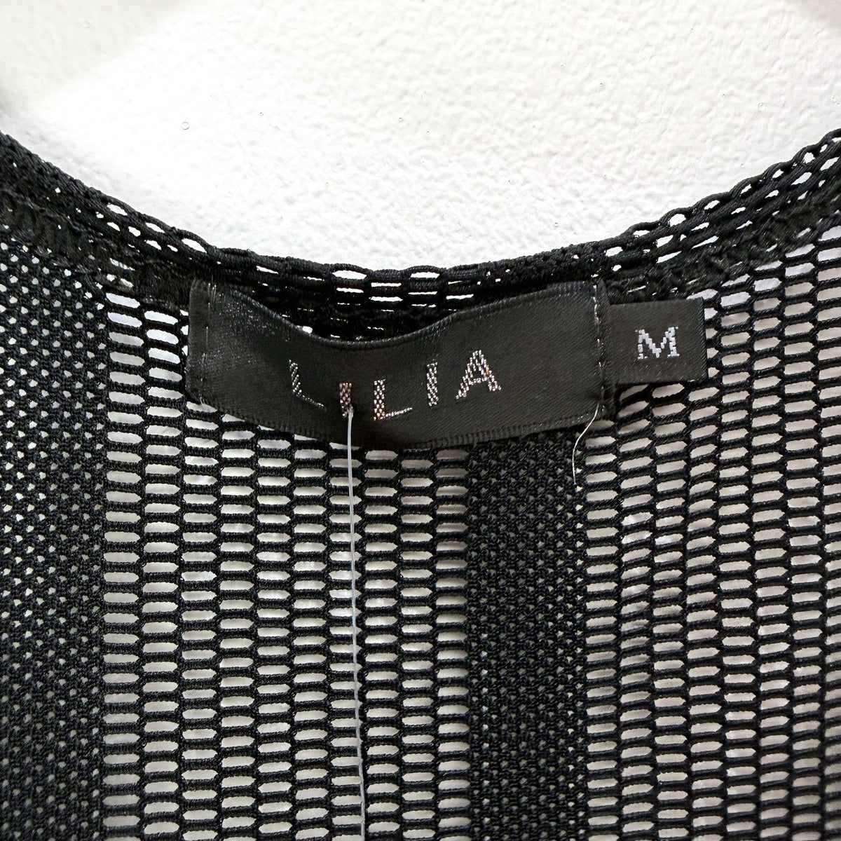 Lilia Womens Mesh Tank Top - Sleeveless, Loose Fit, Black, Size M NEW