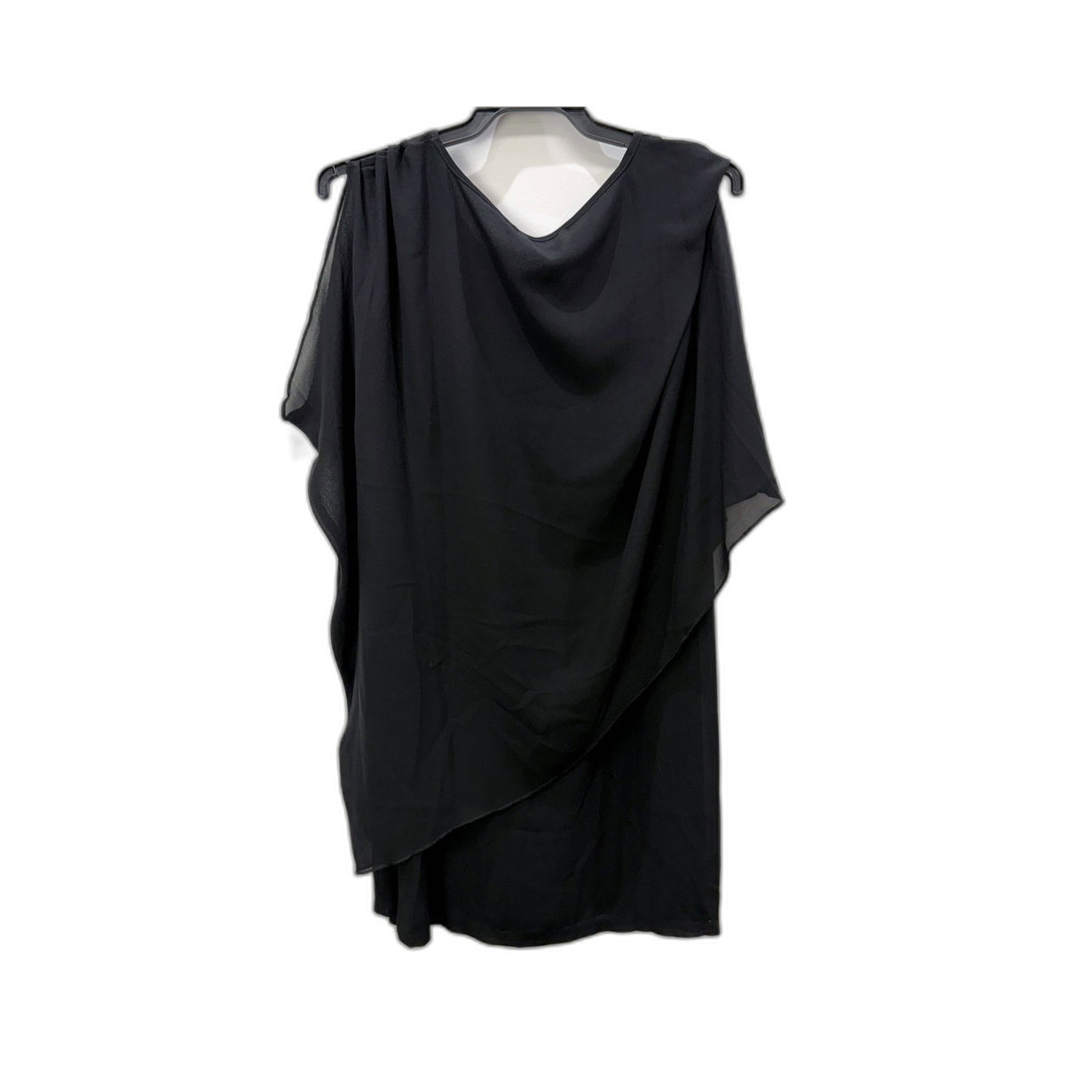 Whispers Womens Dual Layered Blouse Oversized Pullover Sweatshirt Black NEW