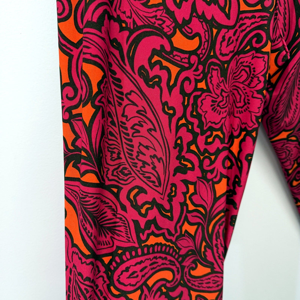 L&F Womens Paisley Print Leggings Stretchy Comfortable Soft Multi Color Size 12