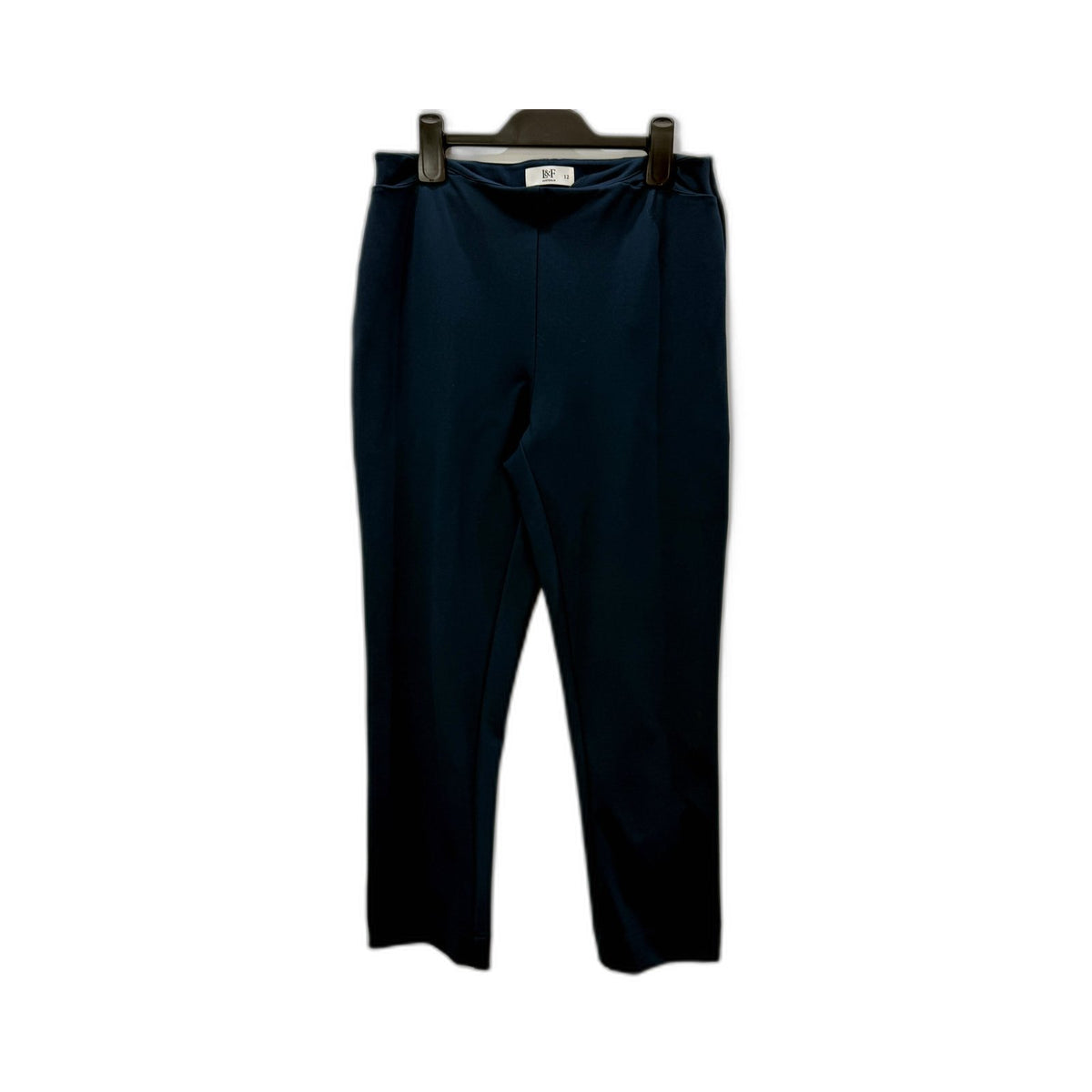L&F Womens Navy Ponte Pants with Elastic Waist, Size 12