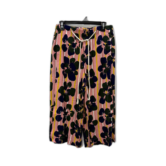 Ellis & Dewey Womens Floral Print Pleated Culottes Drawstring Loose Pants NEW