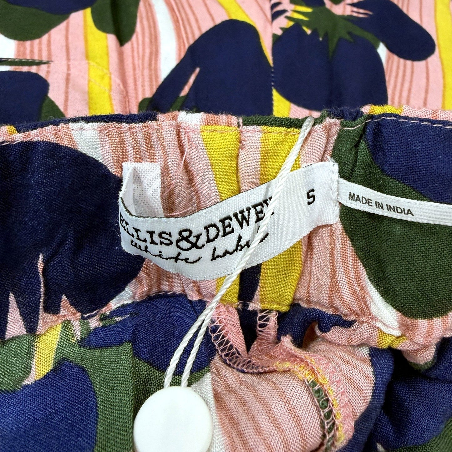 Ellis & Dewey Womens Floral Print Pleated Culottes Drawstring Loose Pants NEW