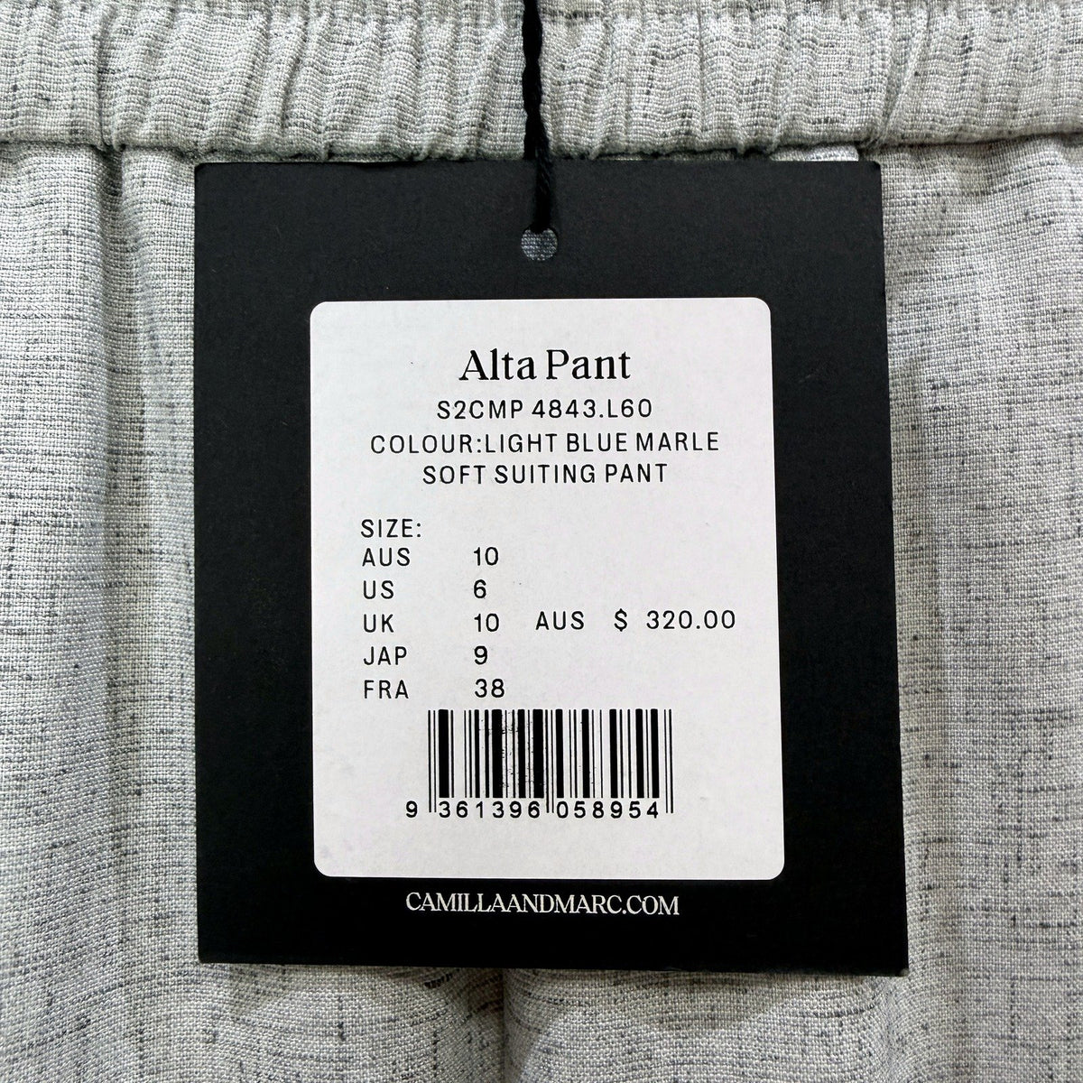 Camilla and Marc Womens Alta Soft Suiting Pant Light Blue Marle Size AUS 10 NEW