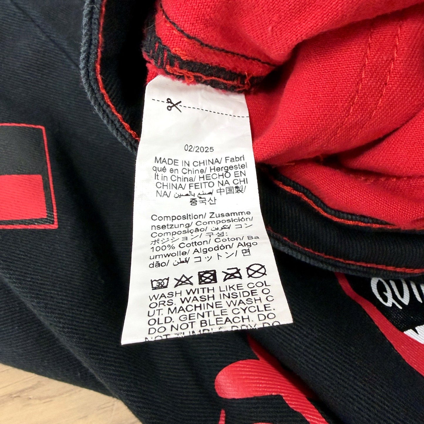 Romwe Womens Loose Straight Harley Quinn Denim Pants Black, Red Size L 14-16
