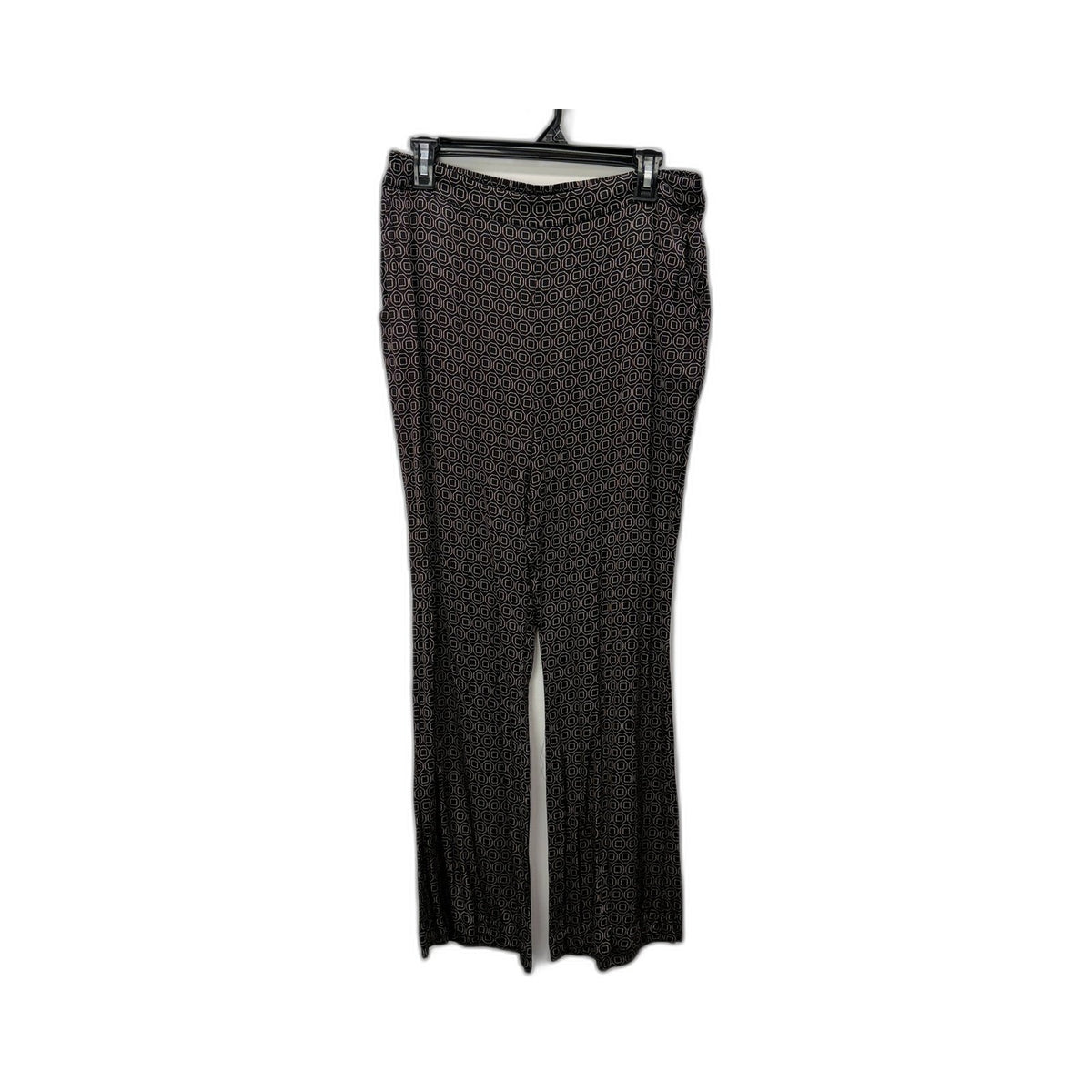 Decjuba Womens Geometric Print Palazzo Pants Wide Leg Black and White Size M
