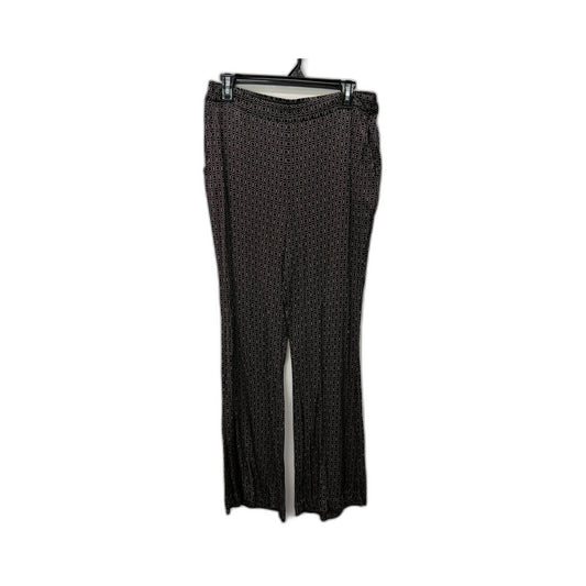 Decjuba Womens Geometric Print Palazzo Pants Wide Leg Black and White Size M