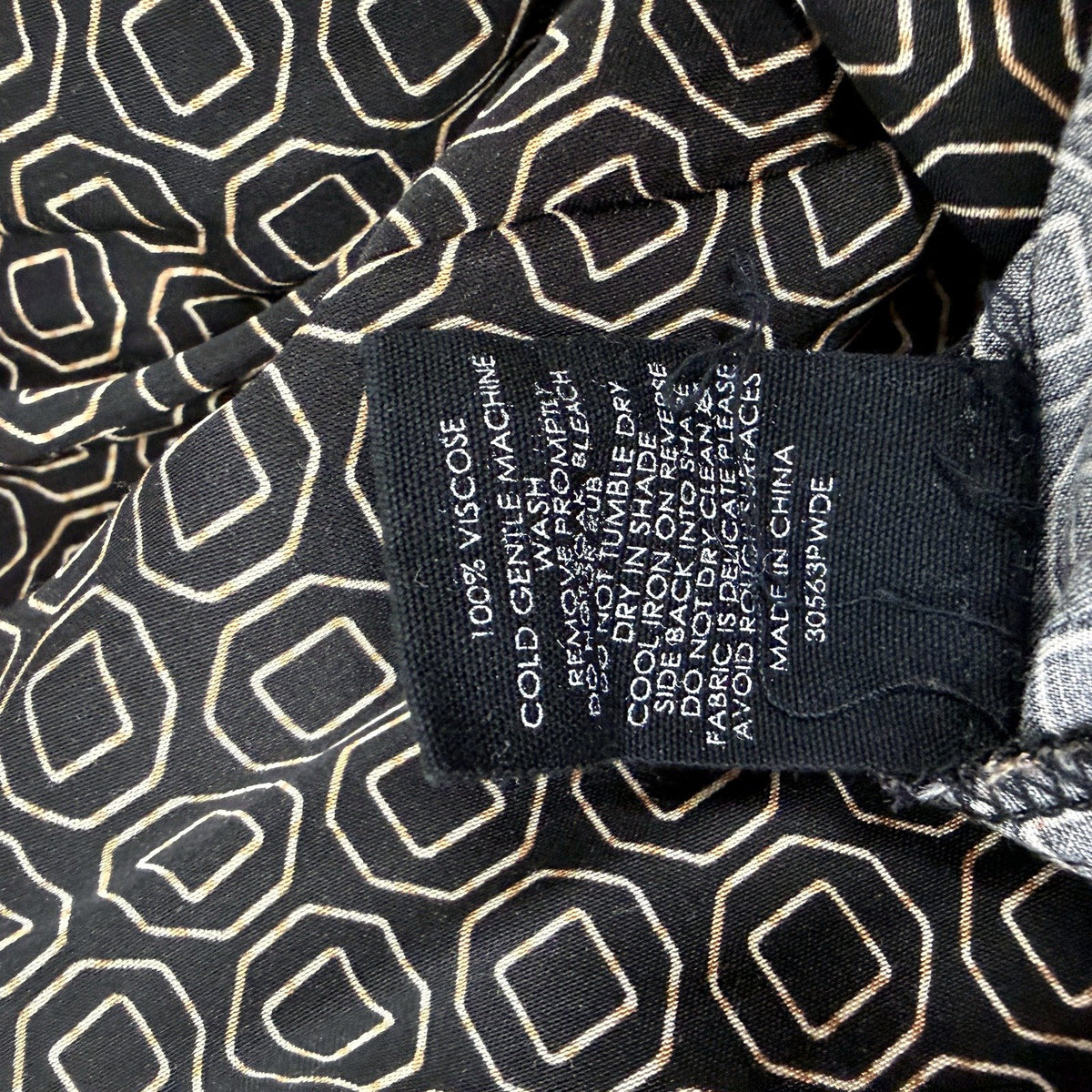 Decjuba Womens Geometric Print Palazzo Pants Wide Leg Black and White Size M