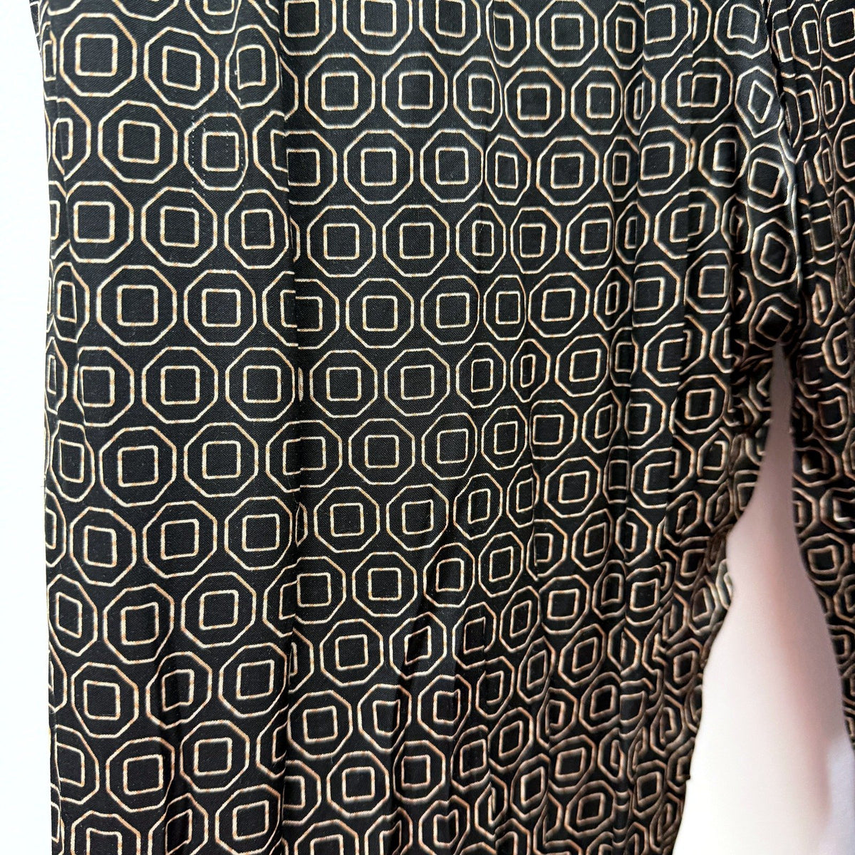 Decjuba Womens Geometric Print Palazzo Pants Wide Leg Black and White Size M