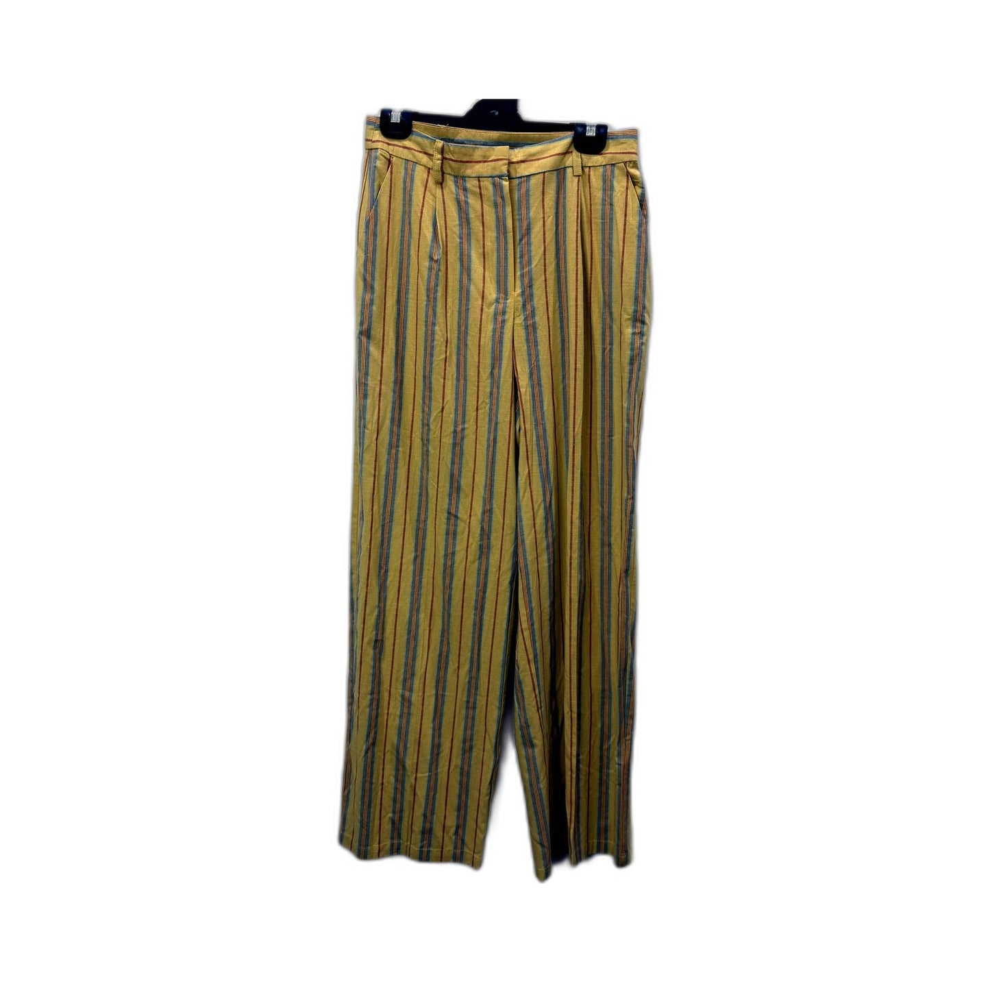 Subtitled Womens Striped Pants Casual Cotton Viscose Linen Multi Color Size NEW