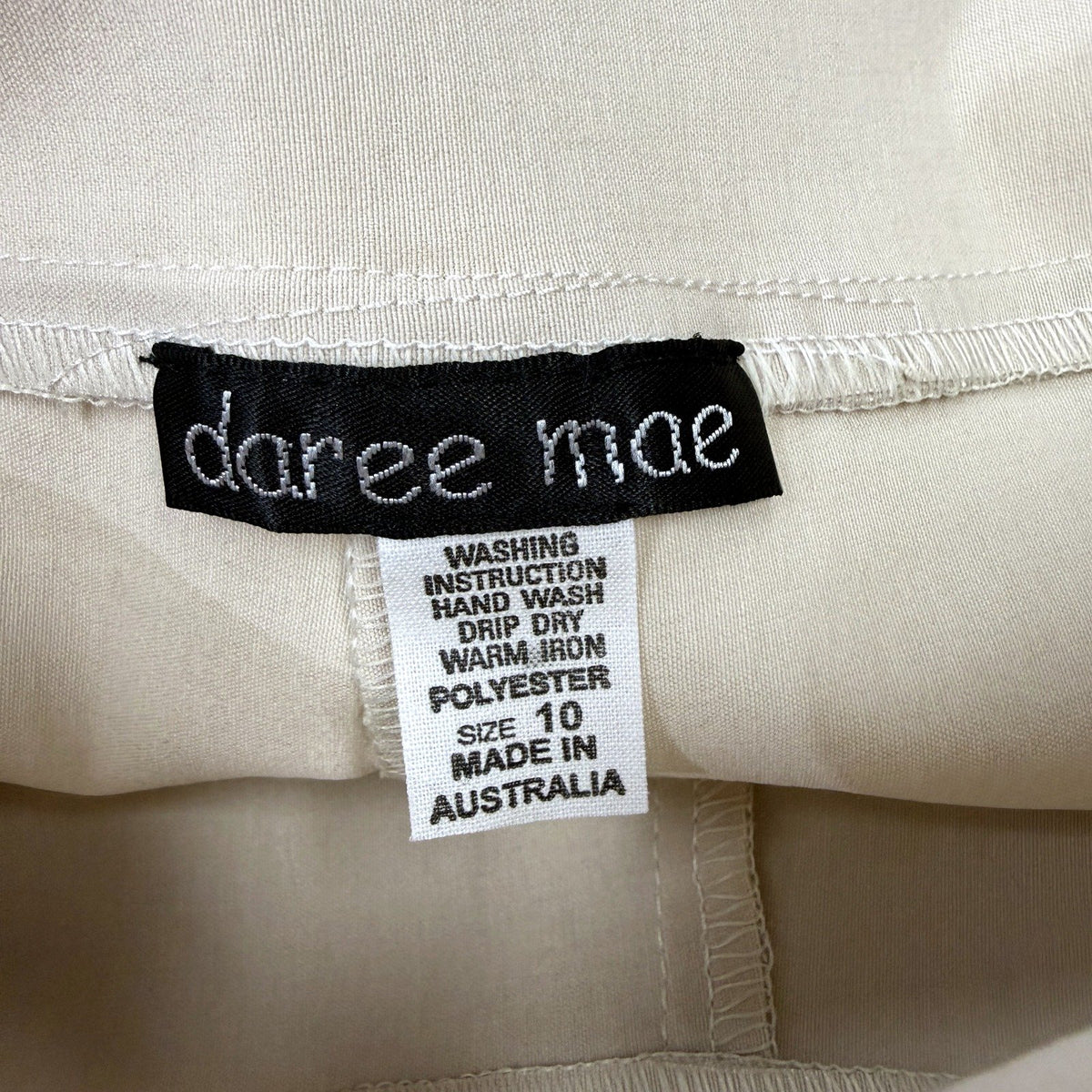 Daree mae Womens Beige High Waisted Straight Leg Pants Size 10 NEW