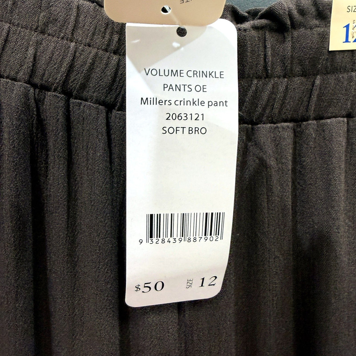 Millers Womens Volume Crinkle Relaxed Fit Pants in Soft Brown Size 12 NEW