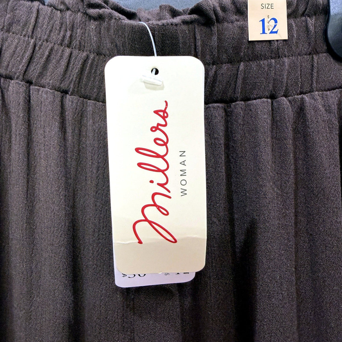 Millers Womens Volume Crinkle Relaxed Fit Pants in Soft Brown Size 12 NEW