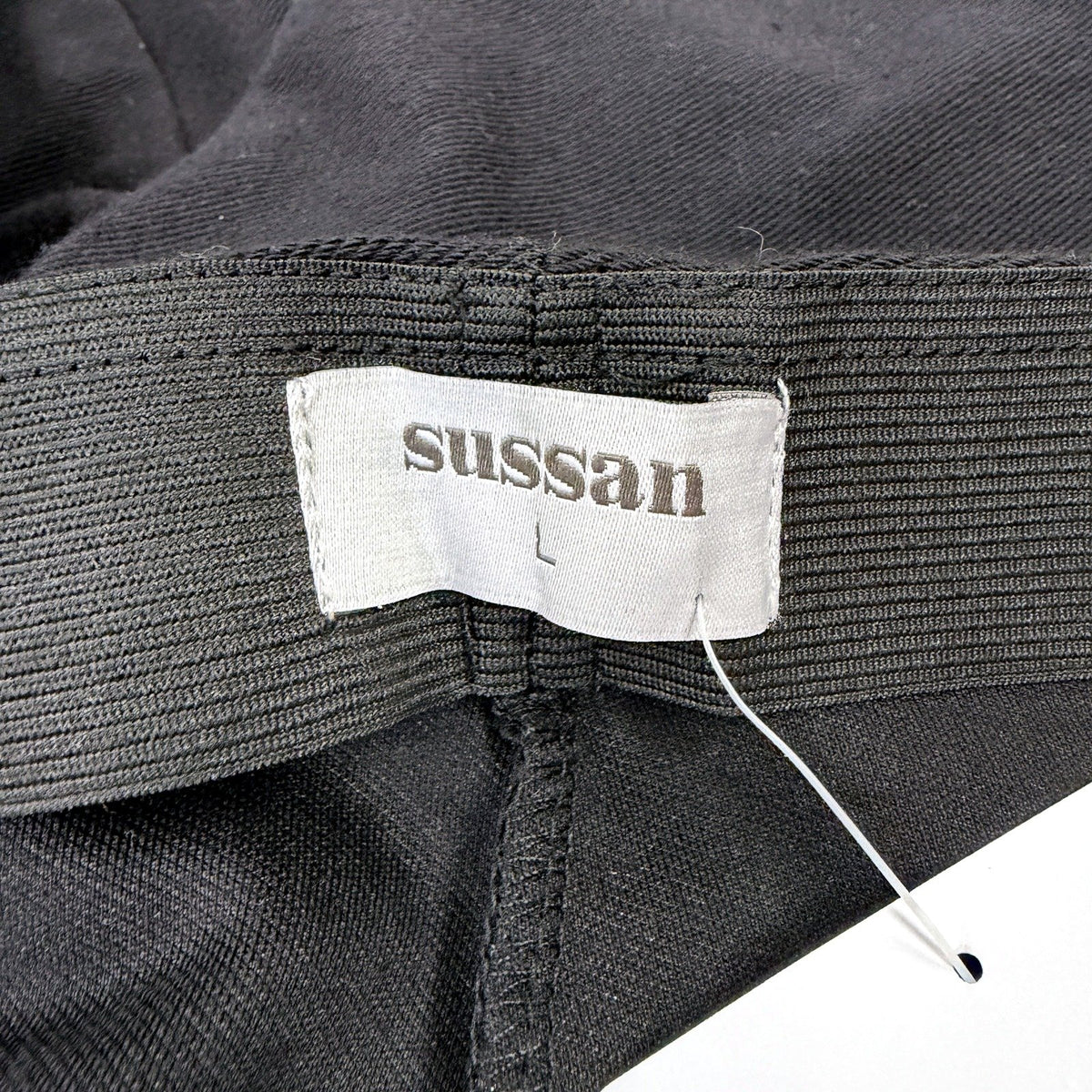 Sussan Womens Casual Cotton Blend Pants in Black, Size L NEW