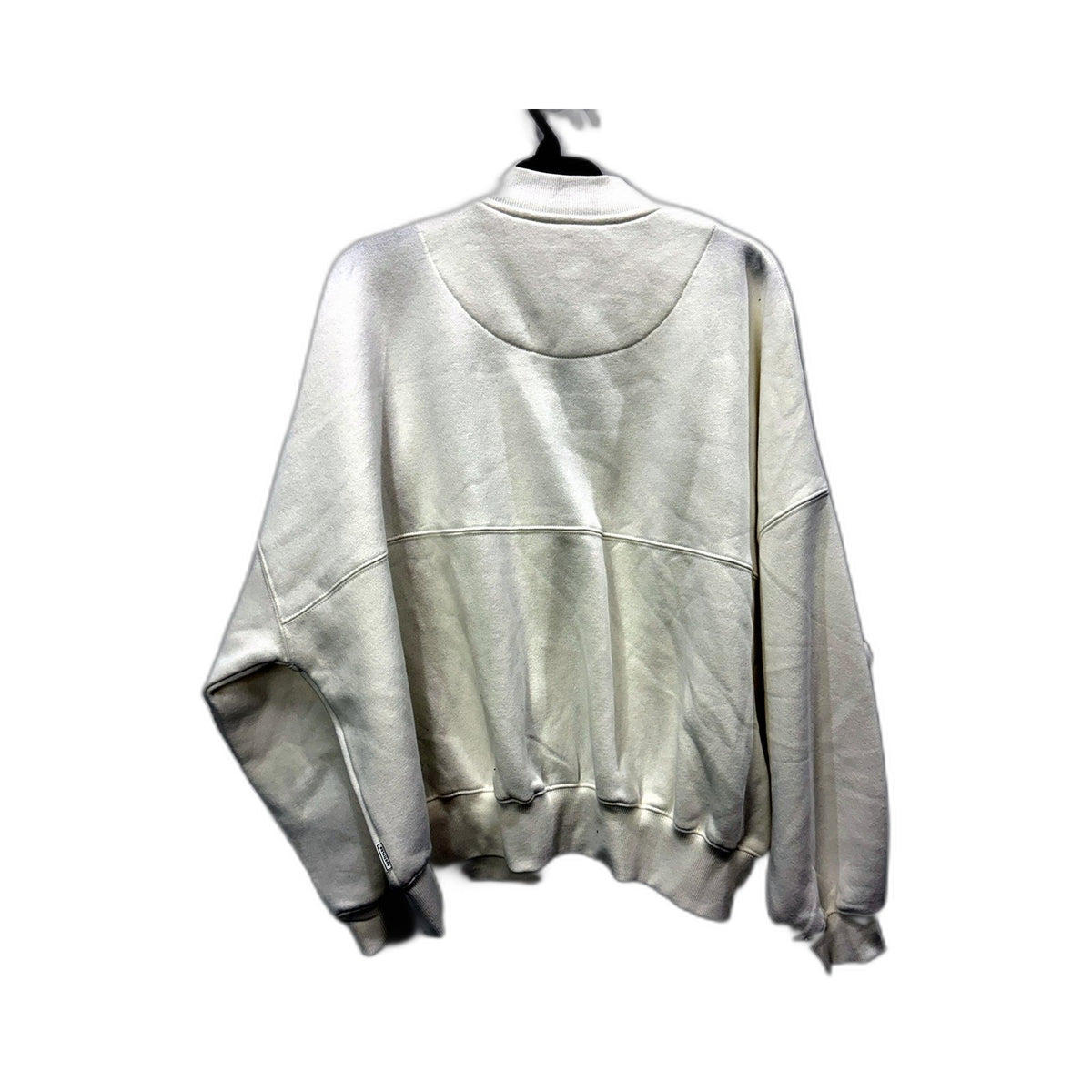 Subtitled Womens White Zipped Sweatshirt Pullover Casual Comfortable Size M NEW