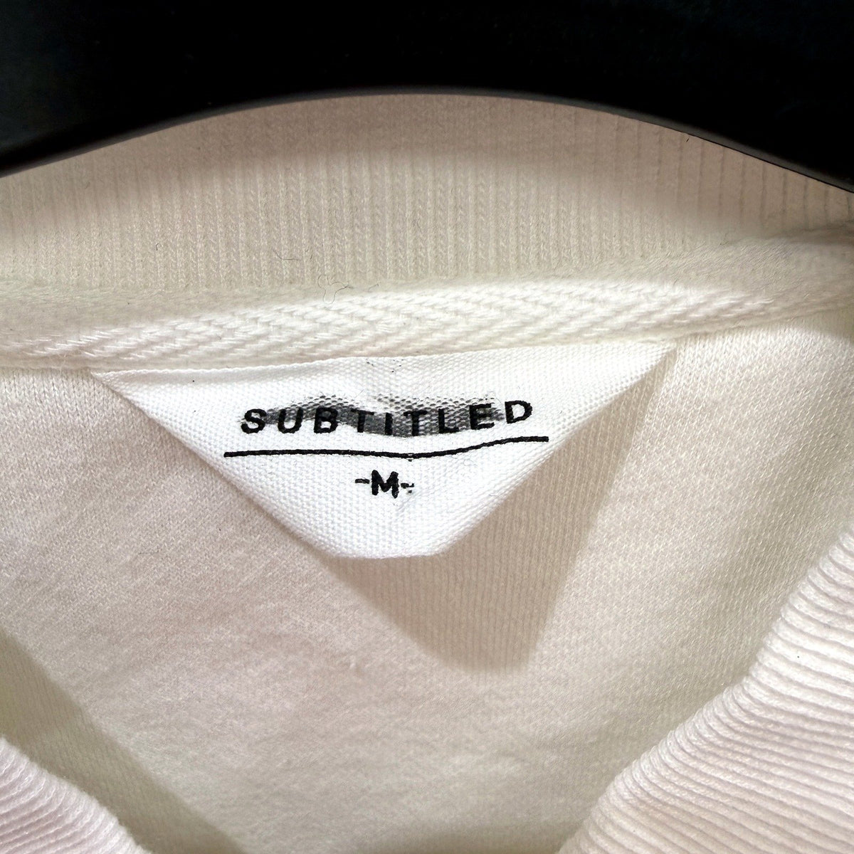 Subtitled Womens White Zipped Sweatshirt Pullover Casual Comfortable Size M NEW