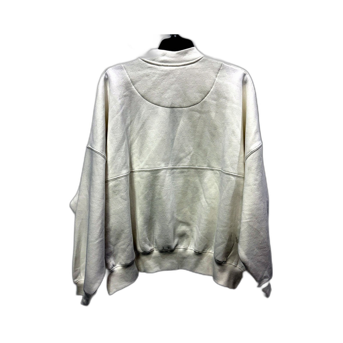 Subtitled Womens Zip Up Sweatshirt Casual Comfortable White Cotton Blend NEW