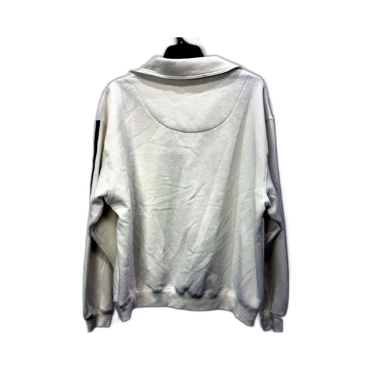 Subtitled Womens Open Collar Sweatshirt Casual Cotton Blend White Size S NEW