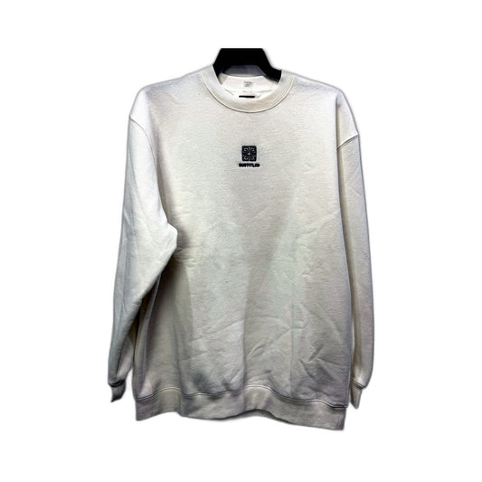 Subtitled Womens Pullover Sweatshirt White Graphic Floral Design Size XS NEW