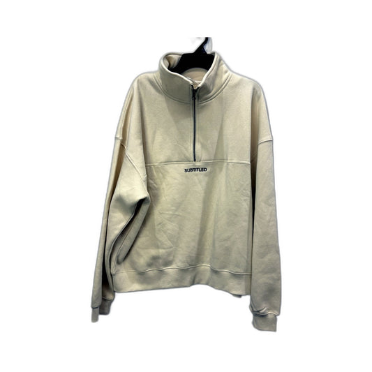 Subtitled Womens Beige Quarter Zip Sweatshirt Casual Pullover Top Size XL NEW