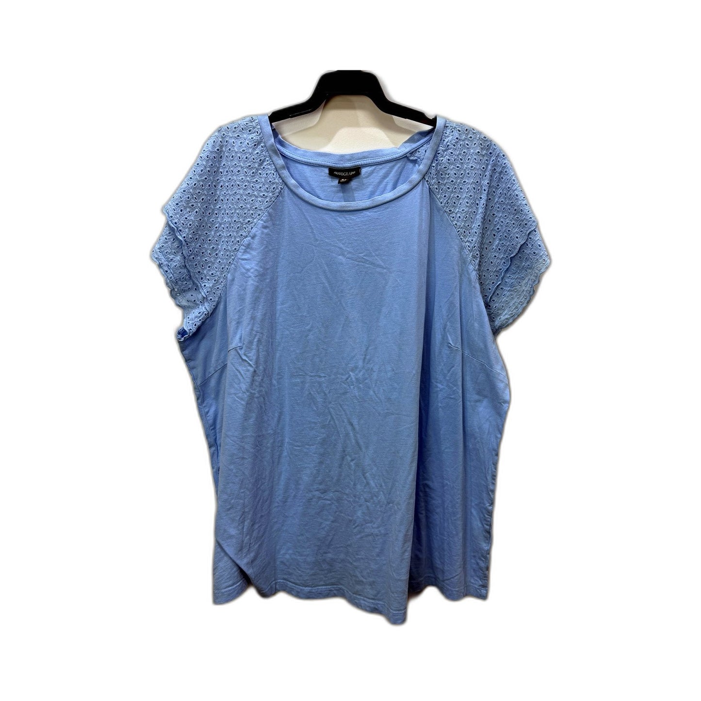 Autograph Womens T-Shirt Pullover Sweatshirt Light Blue Relaxed Fit Cotton Top