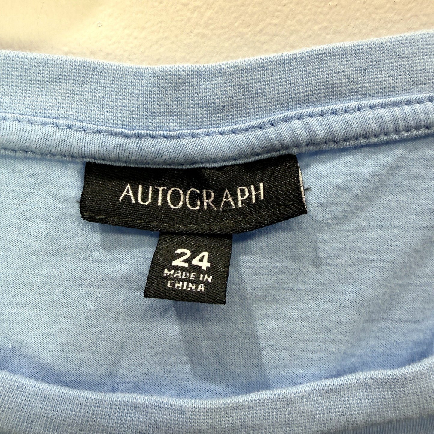 Autograph Womens T-Shirt Pullover Sweatshirt Light Blue Relaxed Fit Cotton Top