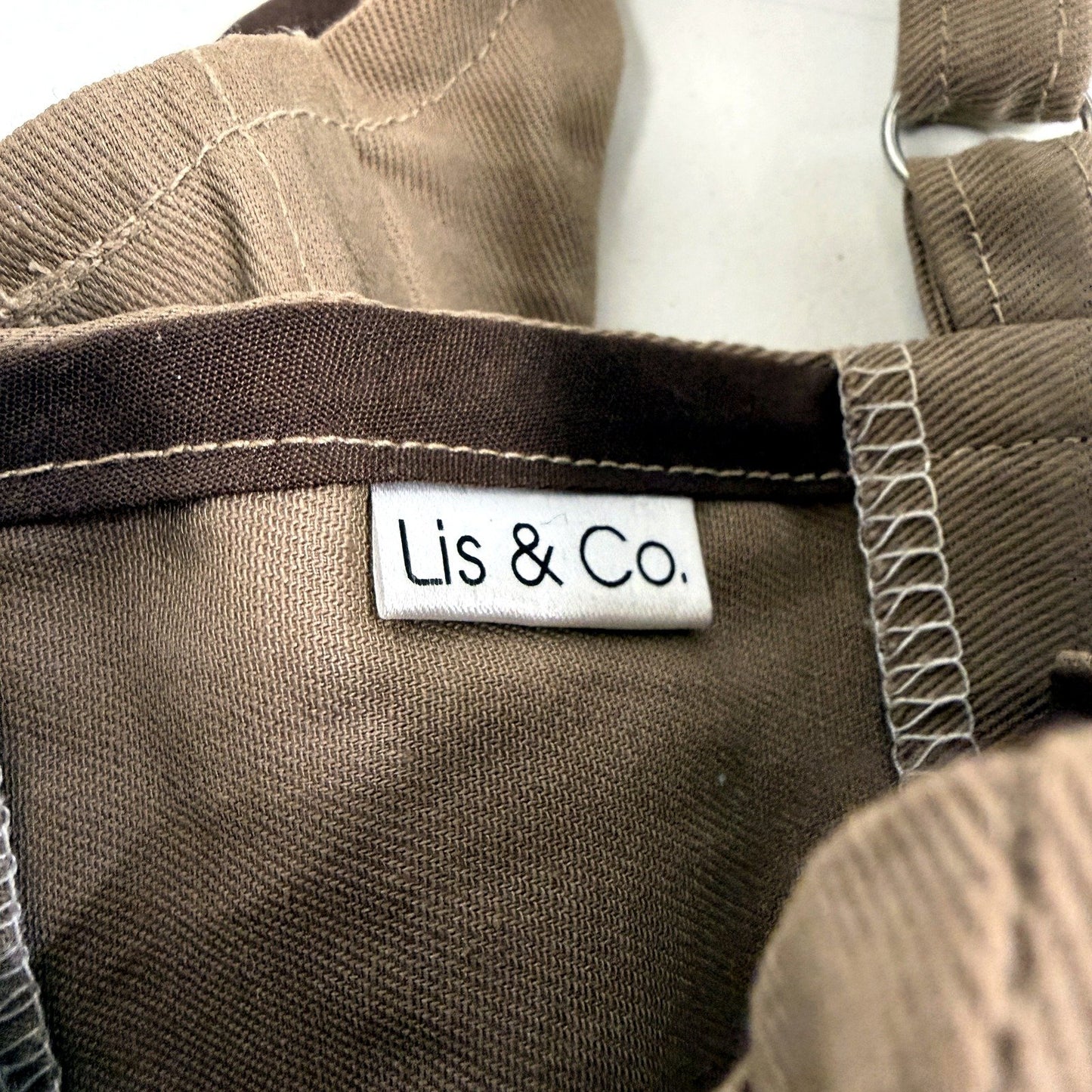 Lis & Co. Womens Spined Corset Crop Top in Brown, Cotton, Size Medium