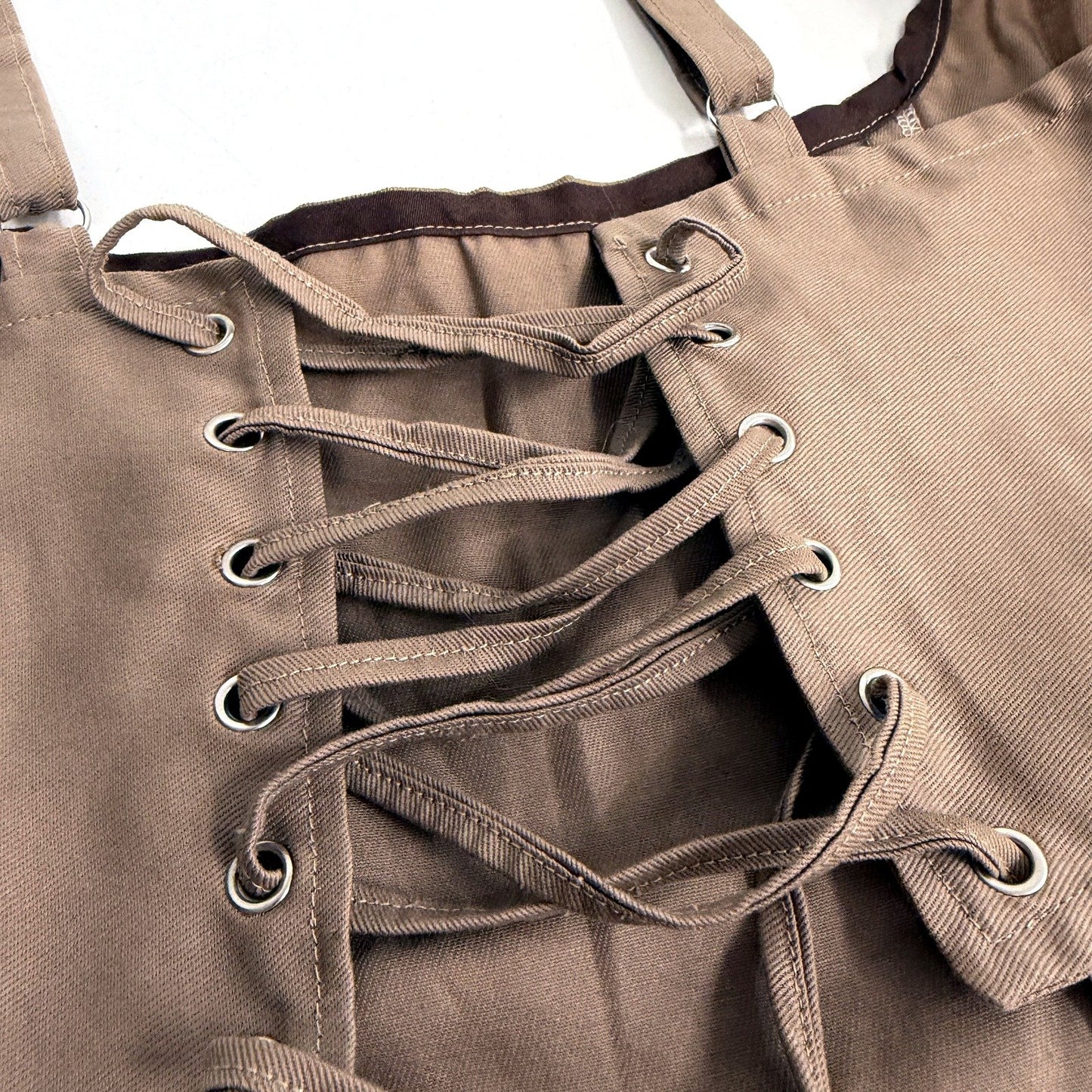 Lis & Co. Womens Spined Corset Crop Top in Brown, Cotton, Size Medium