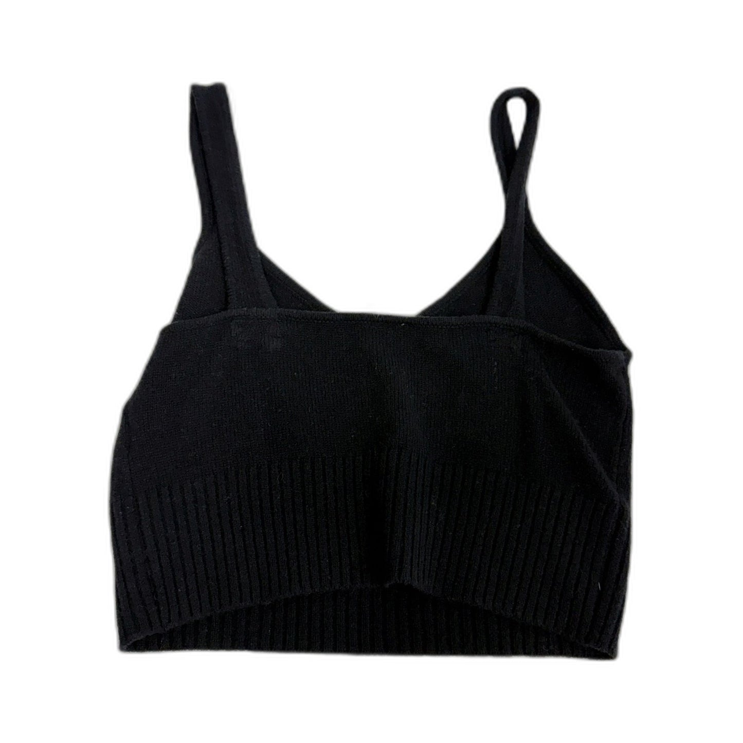 Seed Heritage Womens Oversized Pleated Knit Wool Crop Top Black Size XL NEW