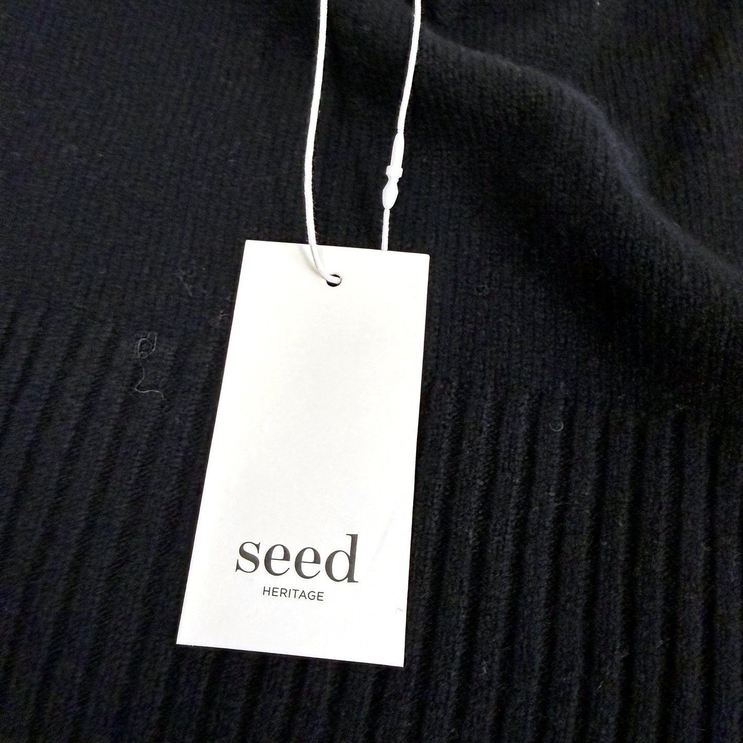 Seed Heritage Womens Oversized Pleated Knit Wool Crop Top Black Size XL NEW