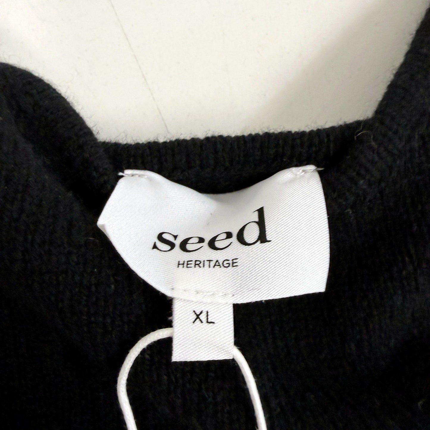 Seed Heritage Womens Oversized Pleated Knit Wool Crop Top Black Size XL NEW