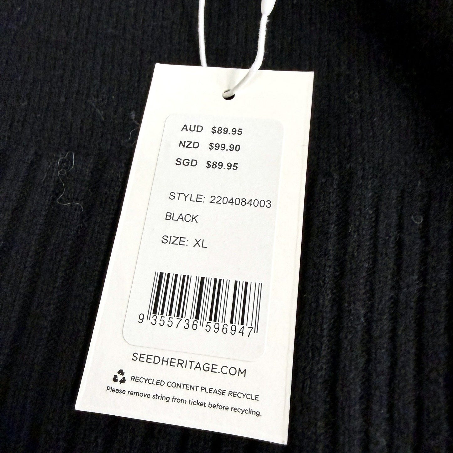Seed Heritage Womens Oversized Pleated Knit Wool Crop Top Black Size XL NEW